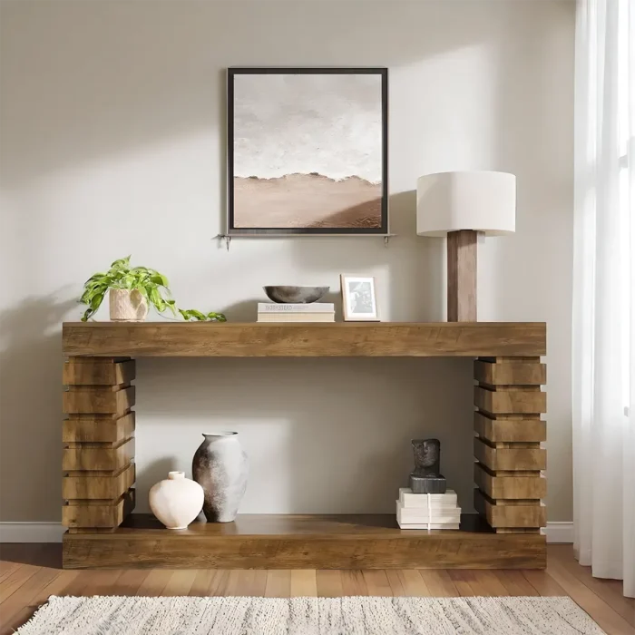 Console Table Thick Leg Modern Minimal