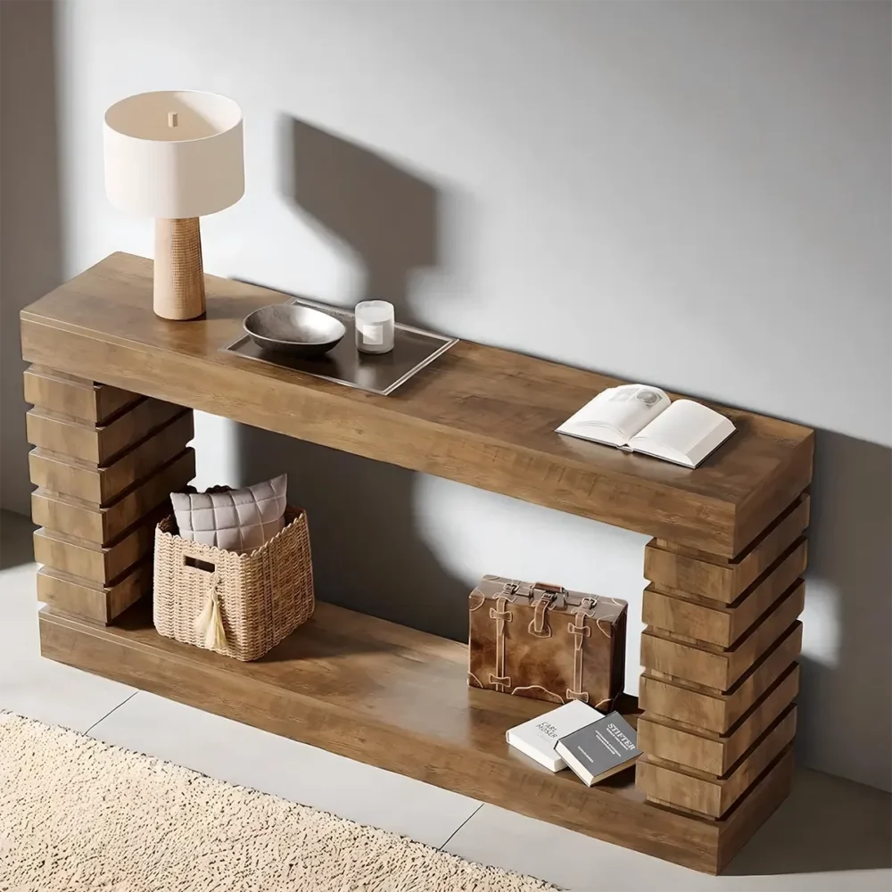 Console Table Thick Leg Modern Minimal - Image 2