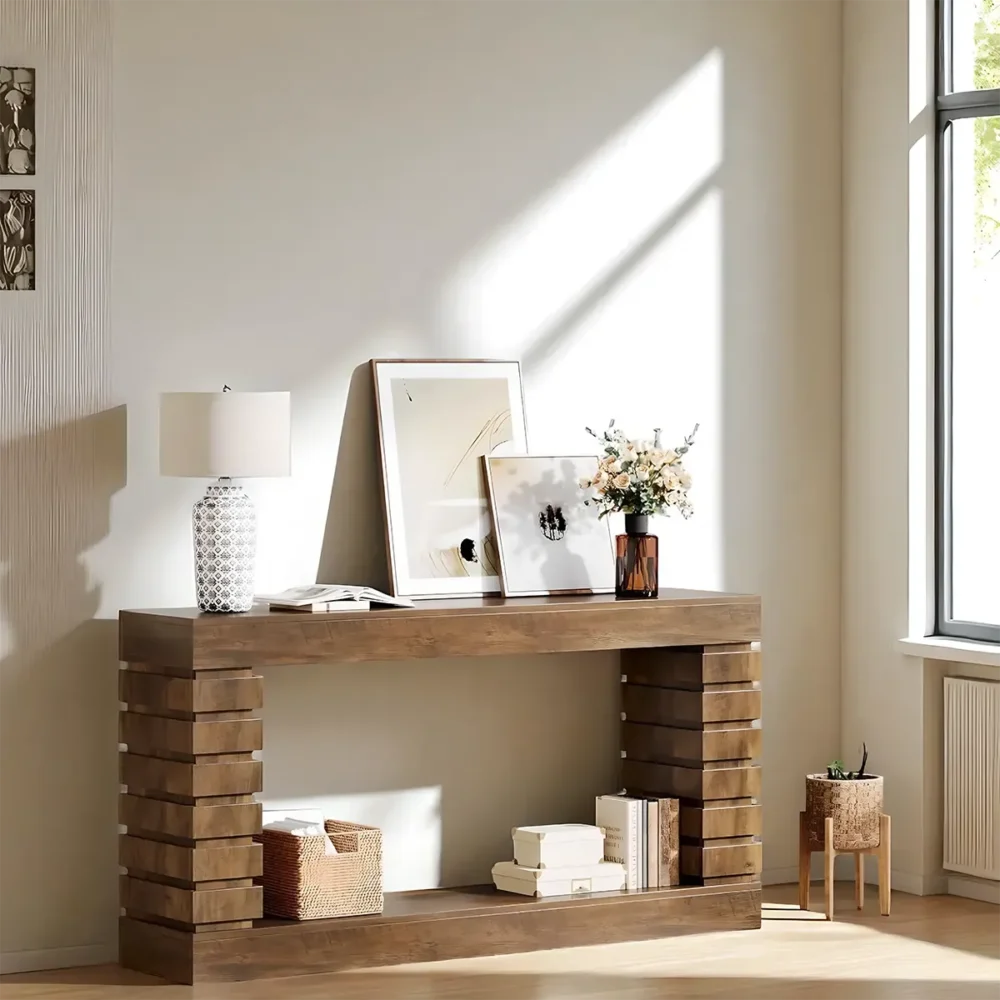 Console Table Thick Leg Modern Minimal - Image 3