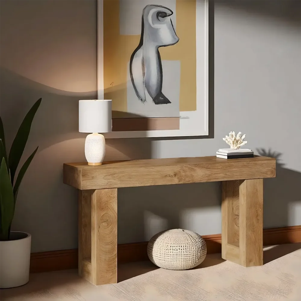 Console Table Natural Oak Clean Minimalist