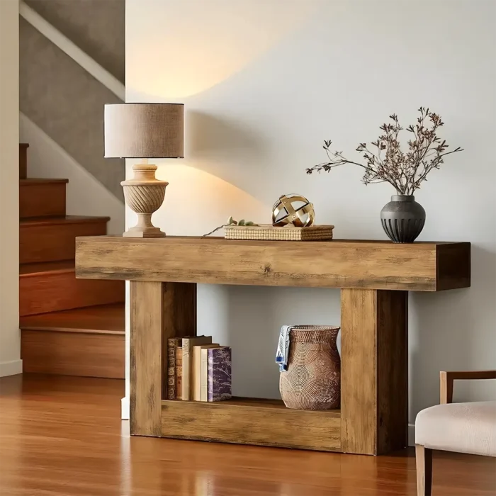 Sofa Table Long Rustic Wood Farmhouse Style