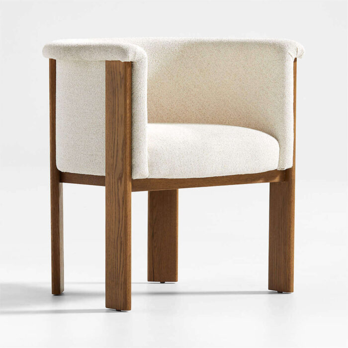 Ergonomic Curved Back Dining Chair Solid Wood