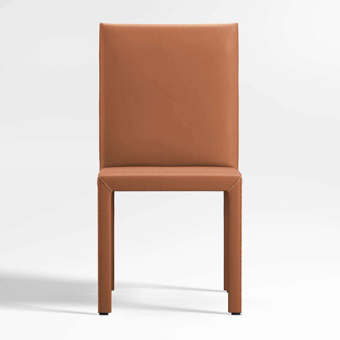 Top Grain Leather Dining Chair Clean Modern Profile